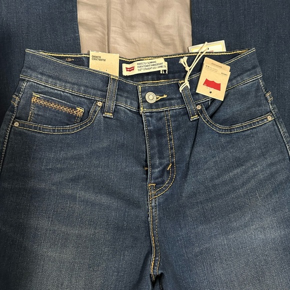 Levi's Blue Straight Leg Jeans with Timeless Style - Picture 3 of 4